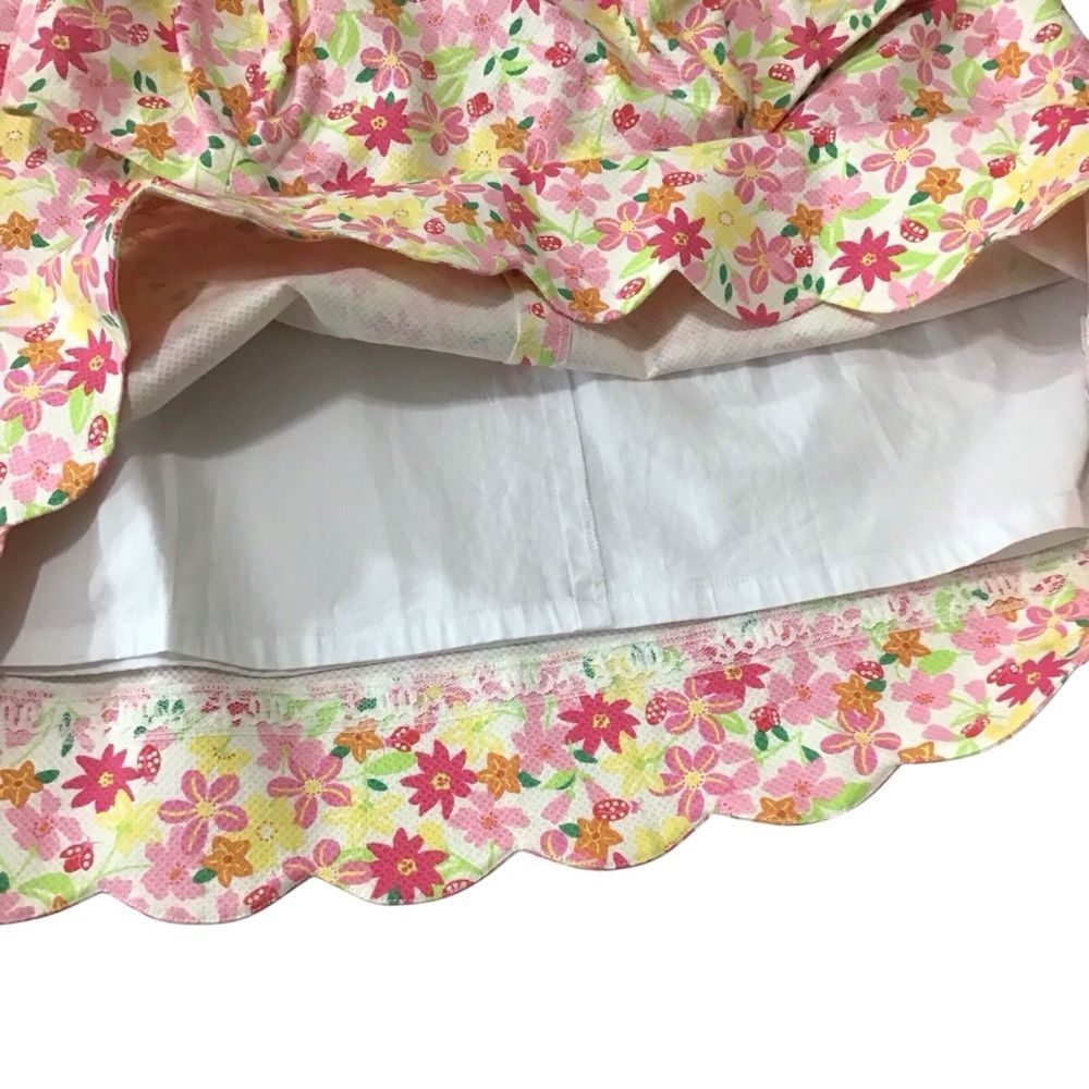 Lilly Pulitzer Pink Floral Strapless Scalloped Hem Dress 8 - Picture 7 of 11